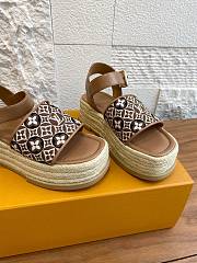 Kitlife Louis Vuitton Maya Platform Espadrille Sandals Brown - 3