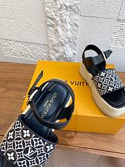 Kitlife Louis Vuitton Maya Platform Espadrille Sandals Black - 6