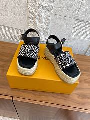 Kitlife Louis Vuitton Maya Platform Espadrille Sandals Black - 3