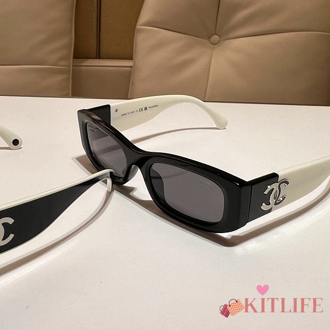 Kitlife Chanel Rectangular Sunglasses Black & White - 1