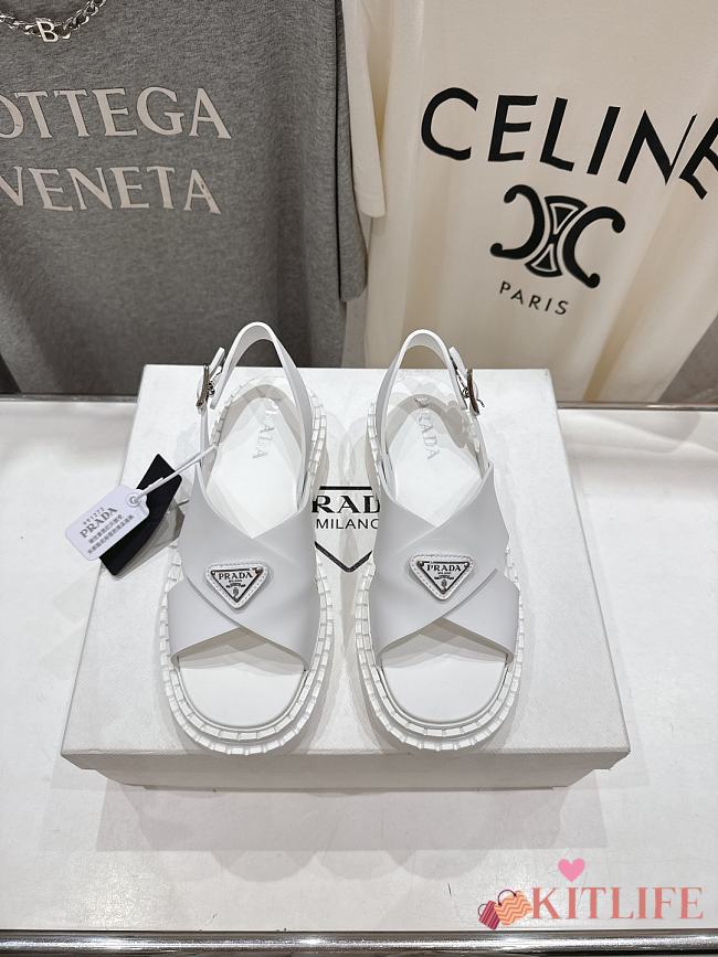Kitlife Prada 2025SS Platform Beach Sandals White - 1