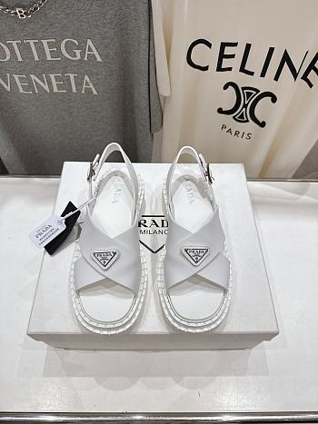 Kitlife Prada 2025SS Platform Beach Sandals White