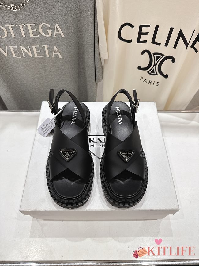 Kitlife Prada 2025SS Platform Beach Sandals Black - 1