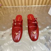 Kitlife Prada Classic Triangle Logo Half Slides Red - 1