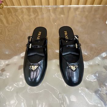 Kitlife Prada Classic Triangle Logo Half Slides Black