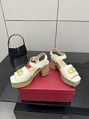 Kitlife Valentino Garavani VLogo Signature 80 White Leather Platform Sandals - 6