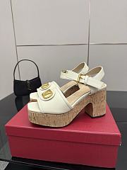 Kitlife Valentino Garavani VLogo Signature 80 White Leather Platform Sandals - 2