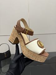 Kitlife Valentino Garavani VLogo Signature 80 White & Brown Leather Platform Sandals - 3