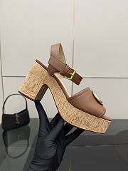 Kitlife Valentino Garavani VLogo Signature 80 Brown Leather Platform Sandals - 3