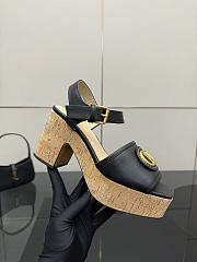 Kitlife Valentino Garavani VLogo Signature 80 Black Leather Platform Sandals - 6