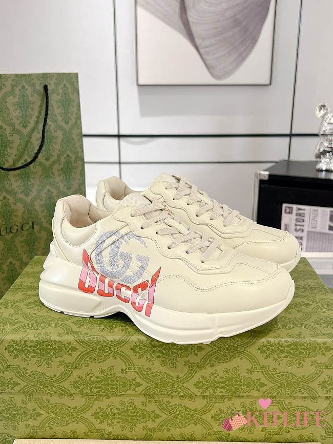 Kitlife Gucci Rhyton Ivory Red Sneakers  - 1