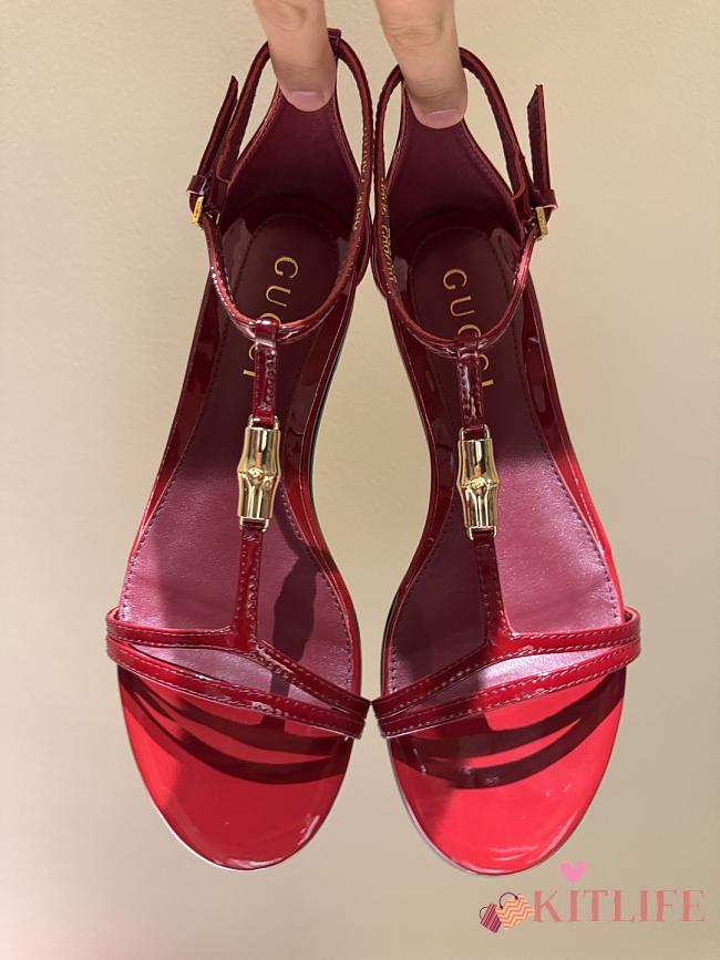Kitlife Gucci 25SS Bamboo Buckle Sandals Red - 1