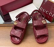 Kitlife Gucci Sandals With Double G in Burgundy - 1