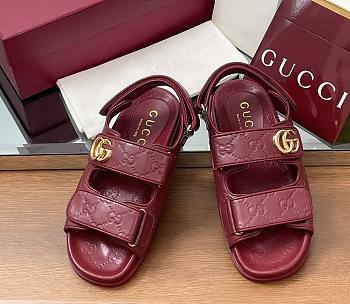 Kitlife Gucci Sandals With Double G in Burgundy