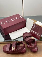 Kitlife Gucci Sandals With Double G in Burgundy - 6