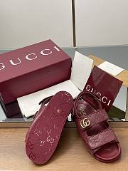 Kitlife Gucci Sandals With Double G in Burgundy - 5
