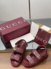 Kitlife Gucci Sandals With Double G in Burgundy - 4