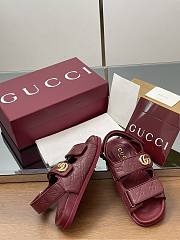 Kitlife Gucci Sandals With Double G in Burgundy - 3