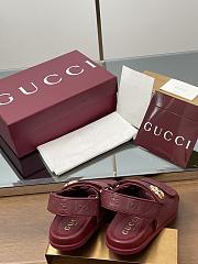 Kitlife Gucci Sandals With Double G in Burgundy - 2