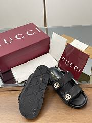  Kitlife Gucci Sandals With Crystal Double G in Black - 6