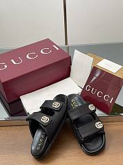  Kitlife Gucci Sandals With Crystal Double G in Black - 4