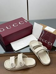 Kitlife Gucci Sandals With Crystal Double G in White - 3