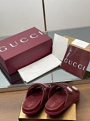 Kitlife Gucci Sandals With Crystal Double G in Burgundy - 4