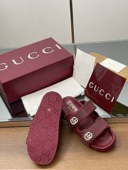 Kitlife Gucci Sandals With Crystal Double G in Burgundy - 2