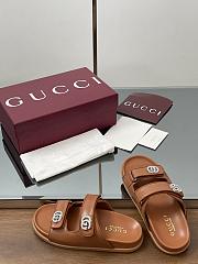 Kitlife Gucci Sandals With Crystal Double G in Brown - 6