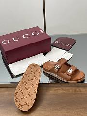 Kitlife Gucci Sandals With Crystal Double G in Brown - 5
