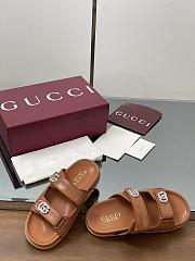 Kitlife Gucci Sandals With Crystal Double G in Brown - 2