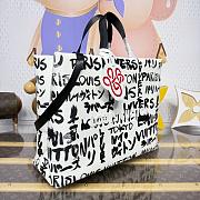 Kitlife Louis Vuitton Shopper Tote MM Bag White/Black N40797 40x32x16cm - 2