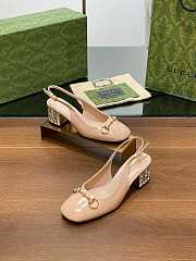 Kitlife Gucci Women's Horsebit Pump With Crystals heels 6.5cm Beige - 6