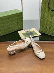 Kitlife Gucci Women's Horsebit Pump With Crystals heels 6.5cm Beige - 4