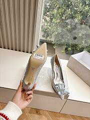 Kitlife Jimmy Choo Alia Crystal Covered Pointy Toe Pumps Silver 105mm - 5