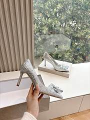 Kitlife Jimmy Choo Alia Crystal Covered Pointy Toe Pumps Silver 105mm - 4