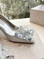 Kitlife Jimmy Choo Alia Crystal Covered Pointy Toe Pumps Silver 105mm - 3