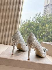 Kitlife Jimmy Choo Alia Crystal Covered Pointy Toe Pumps Silver 105mm - 2
