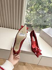Kitlife Jimmy Choo Alia Crystal Covered Pointy Toe Pumps Red 105mm - 3