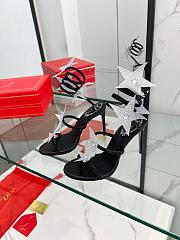 Kitlife René Caovilla 105mm Cleo Sandals Black & Silver - 6