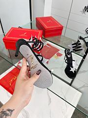 Kitlife René Caovilla 105mm Cleo Sandals Black & Silver - 5