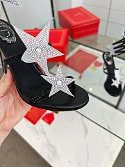 Kitlife René Caovilla 105mm Cleo Sandals Black & Silver - 4