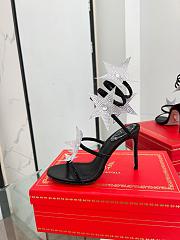 Kitlife René Caovilla 105mm Cleo Sandals Black & Silver - 2