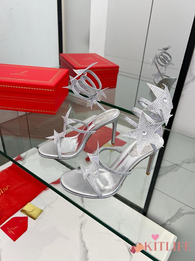 Kitlife René Caovilla 105mm Cleo Sandals Silver - 1
