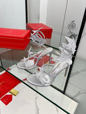 Kitlife René Caovilla 105mm Cleo Sandals Silver