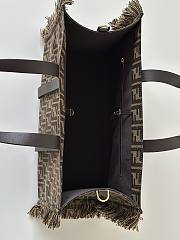 Kitlife Fendi Summer Tote Brown FF Jacquard Fabric Bag 40x16x29cm - 2