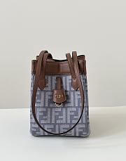 Kitlife Fendi Origami Grey Denim Jacquard Bag 15x15x19cm - 4