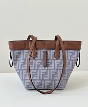 Kitlife Fendi Origami Grey Denim Jacquard Bag 15x15x19cm - 2