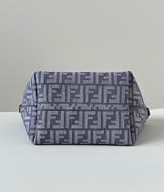 Kitlife Fendi Roll Grey Denim Jacquard Bag 22x14x18cm - 5