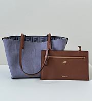 Kitlife Fendi Roll Grey Denim Jacquard Bag 22x14x18cm - 2